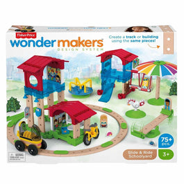 Set constructie Wonder Makers din lemn si plastic , 75 piese